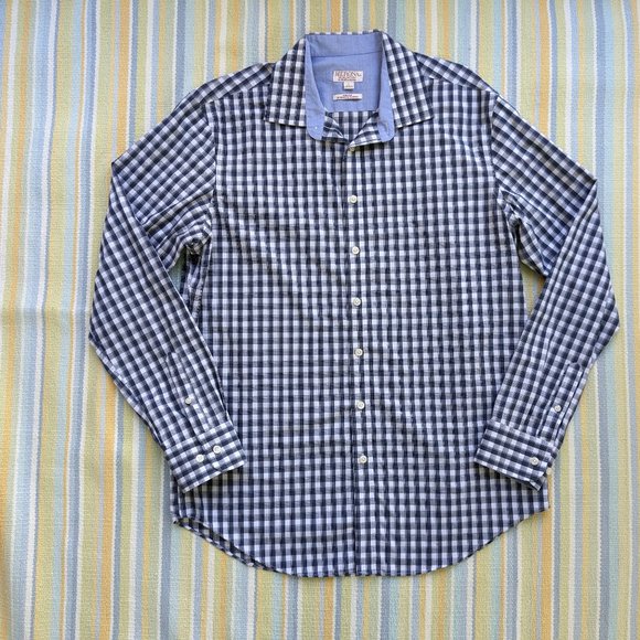 ⭐ Merona The Ultimate Non-iron plaid button up large - Picture 1 of 8